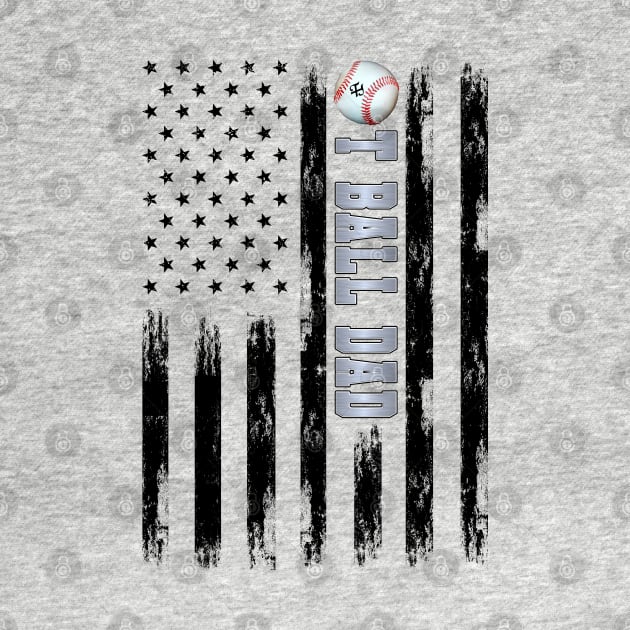 T-BALL DAD BLACK AMERICAN FLAG SILVER by Turnbill Truth Designs